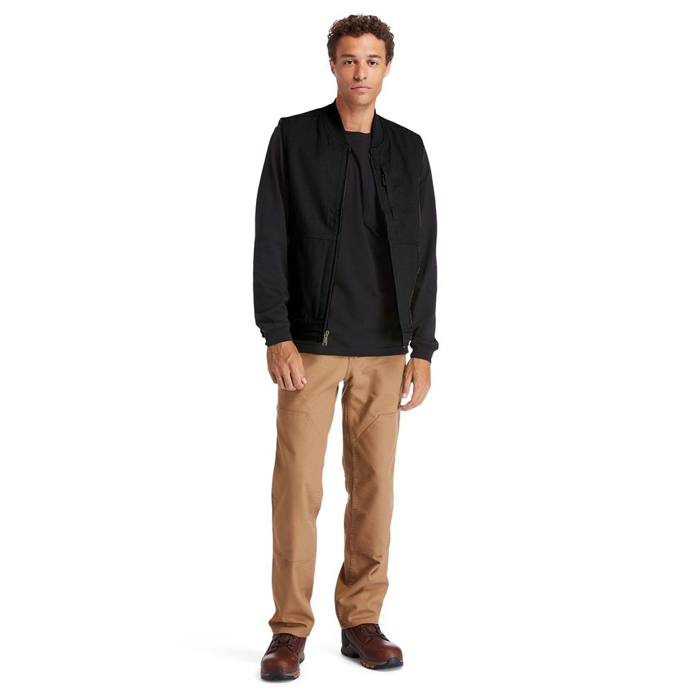 Chaleco Timberland Hombre Pro® Gritman Lined Lona Negras - Chile OIZ-103692
